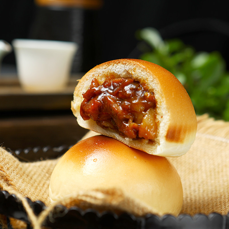 粤食福蜜汁叉烧焗餐包广东早茶点心茶餐厅下午茶烘焙包子面点早餐