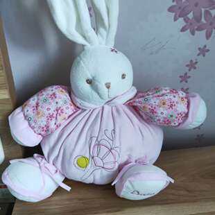 仓库清货BABY2毛绒小兔子粉色和浅蓝色婴儿安抚玩具适合男孩女孩