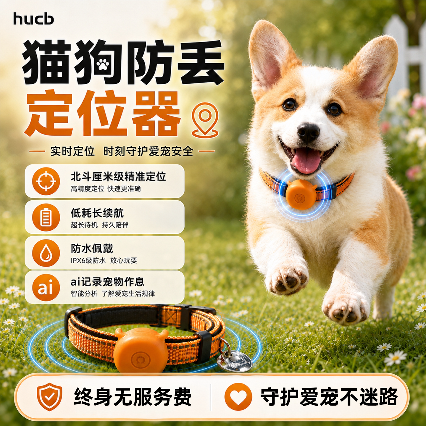 猫狗防丢定位追踪项圈图片