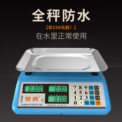 防水电子秤水产海鲜称台秤计价秤30kg电子秤卖菜蔬菜秤商用精准1g