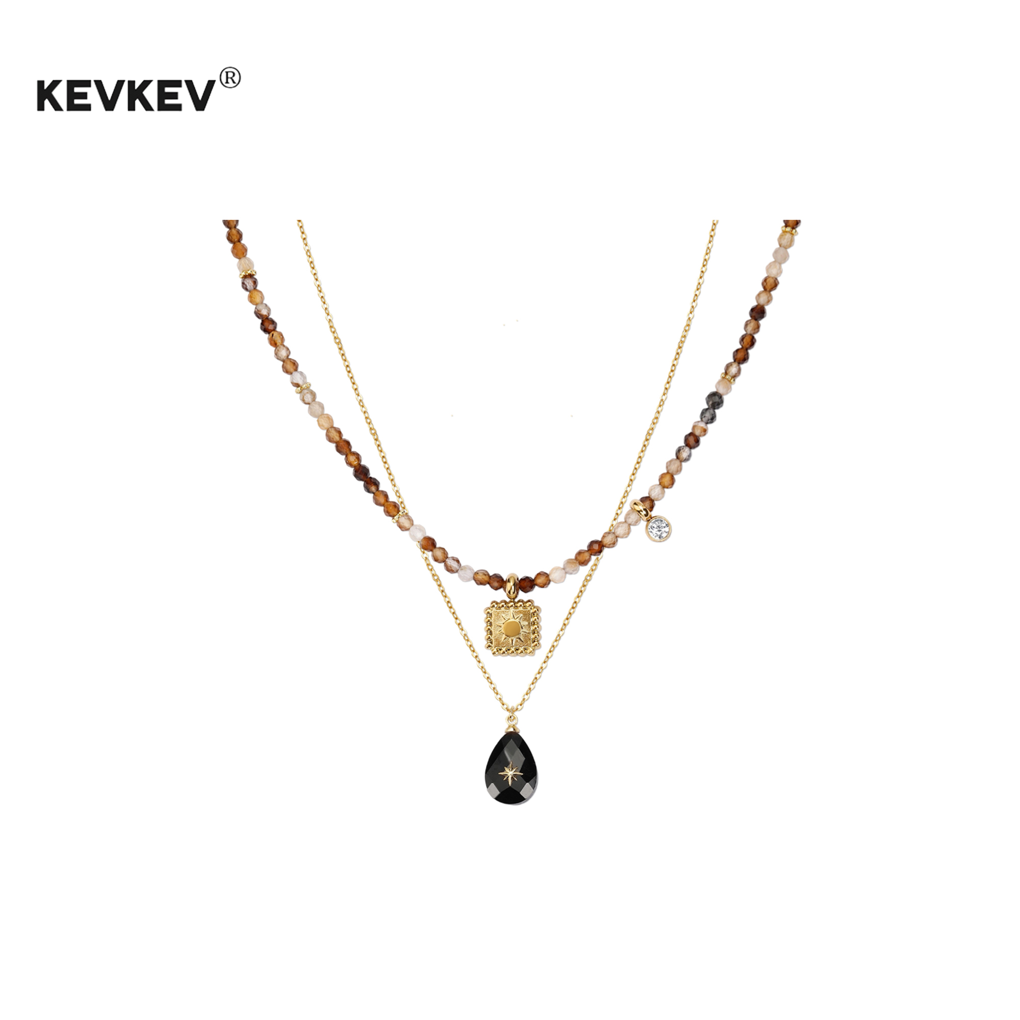 kevkev妻子的浪漫旅行戚薇同款星月玛瑙串珠项链女叠戴锁骨链