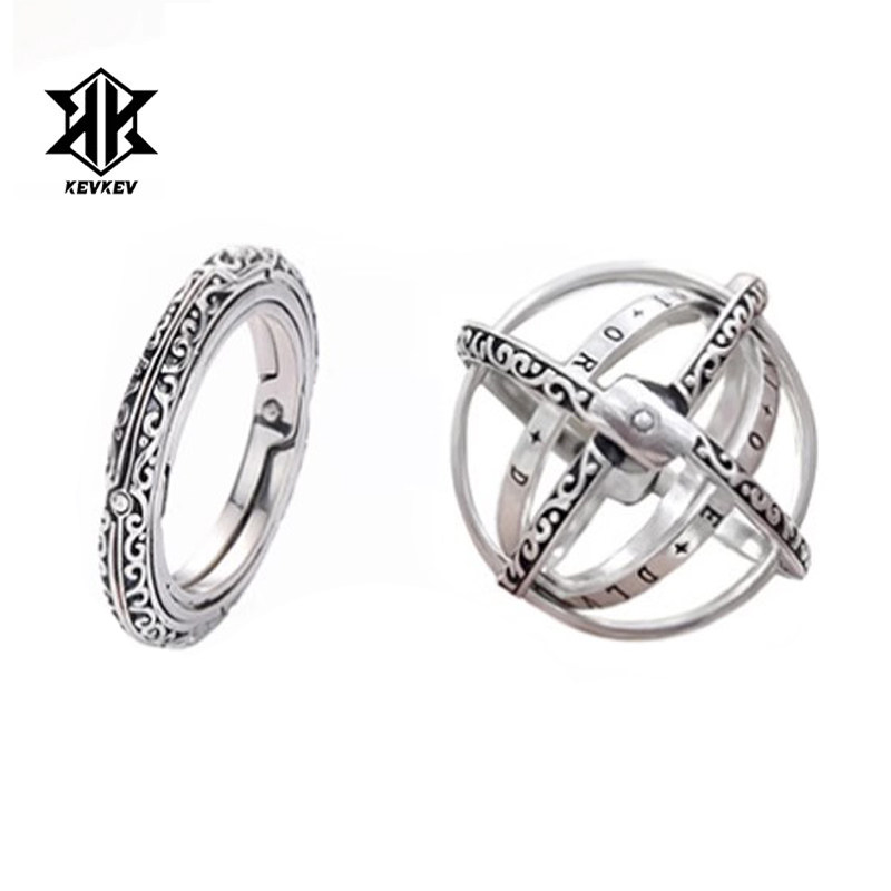 925银同款地球浑天仪戒指