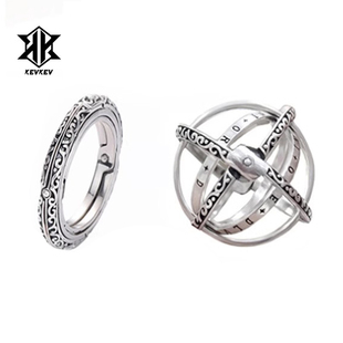 帝师同款国潮地球浑天仪戒指男女潮牌时尚个性创意订制情侣对戒