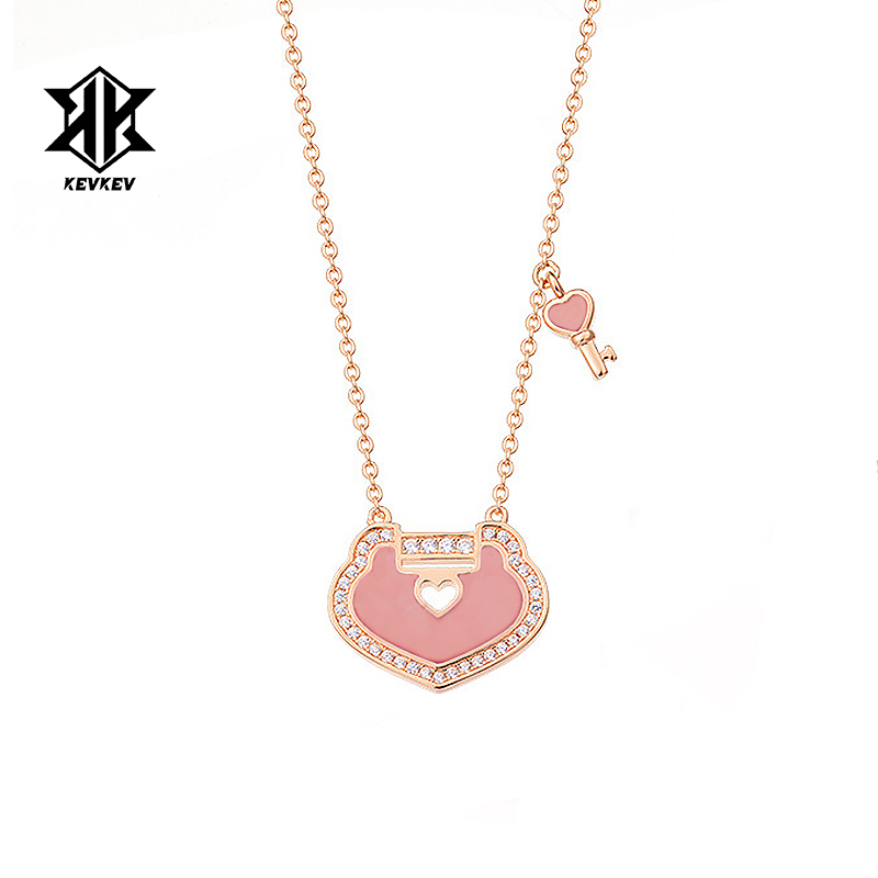 赵今麦同款s925银平安锁爱心项链