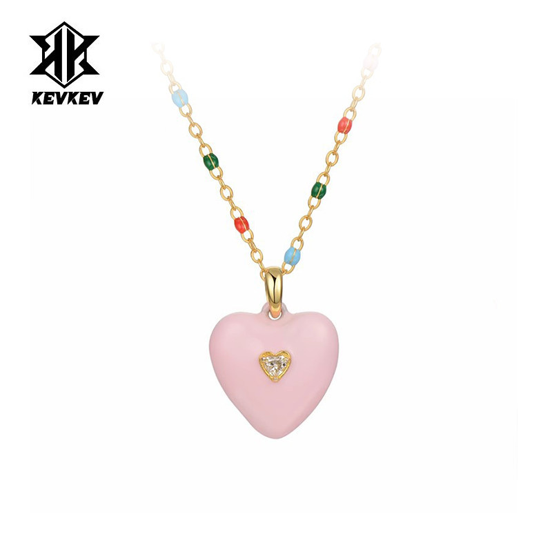 秘密花园彩色爱心项链