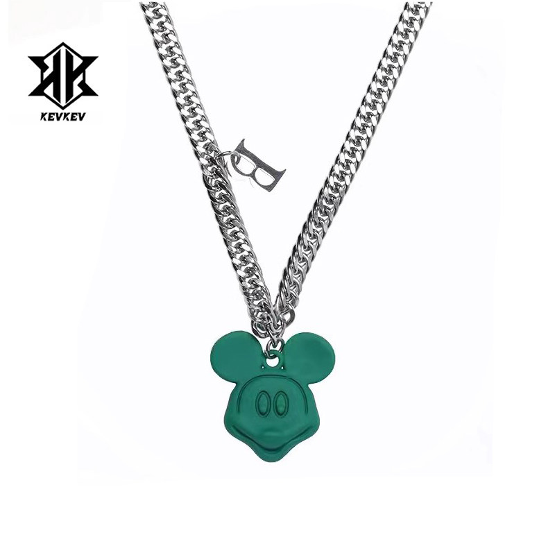 同款米老鼠拼接古巴项链