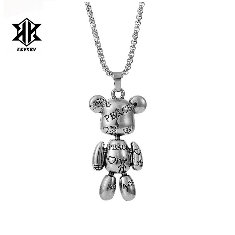 肖战同款反战暴力小熊项链