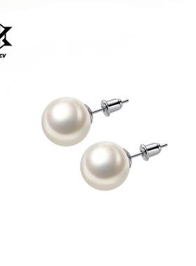 赵露思fever同款s925银法式天然珍珠耳钉女ins甜酷轻奢高级感耳饰