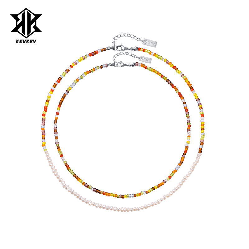 彩虹珍珠项链淡水珍珠锁骨颈链