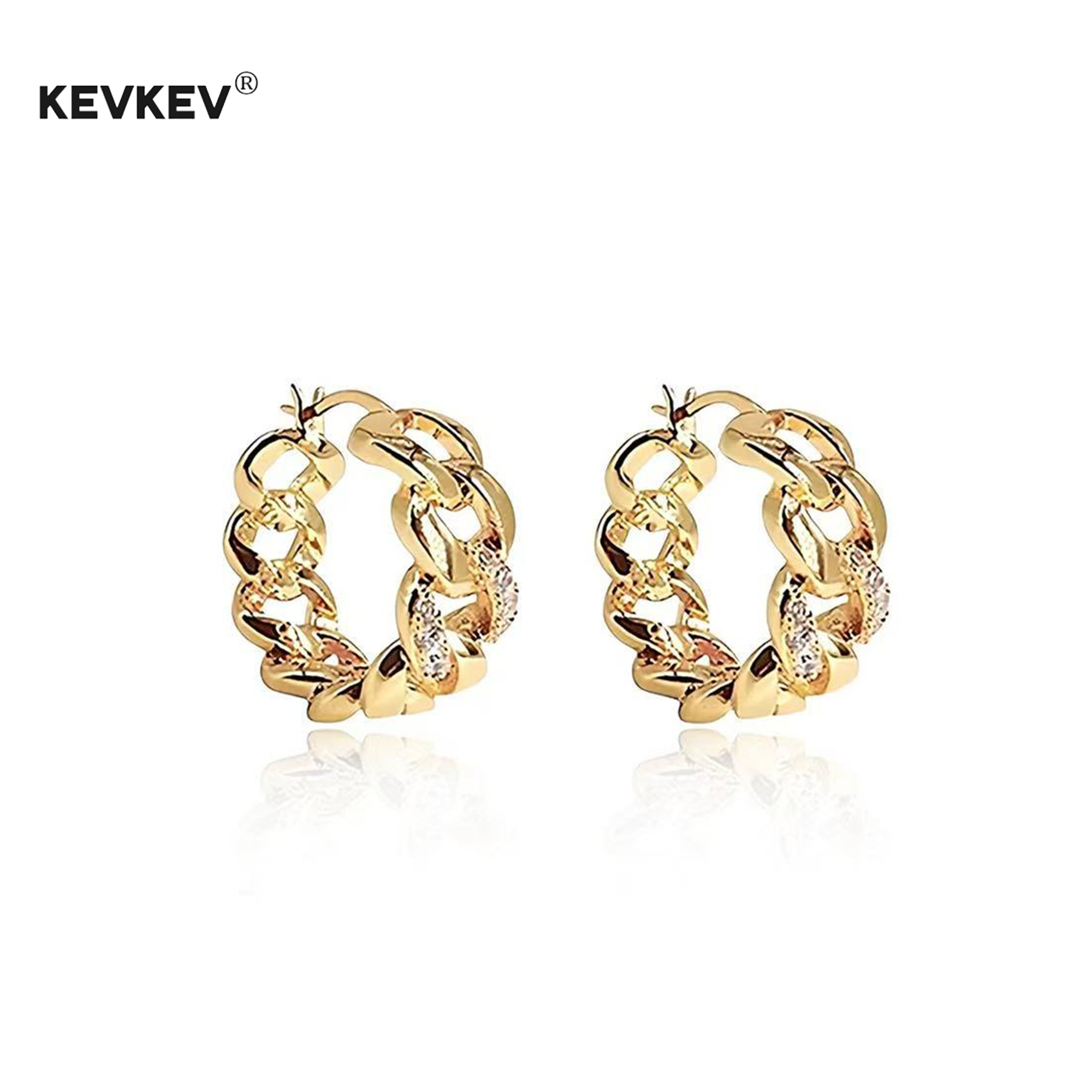kevkev许我耀眼赵露思许妍同款耳环金属链条镀18K金耳扣气质女