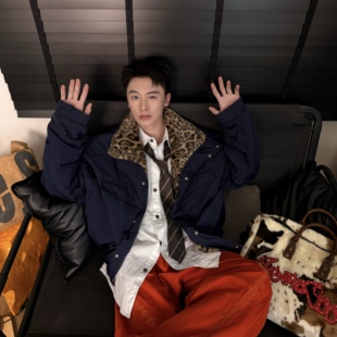 复古立领座山雕短款 美式 豹纹夹克情侣 三防加绒棉服冬新款 获衣局