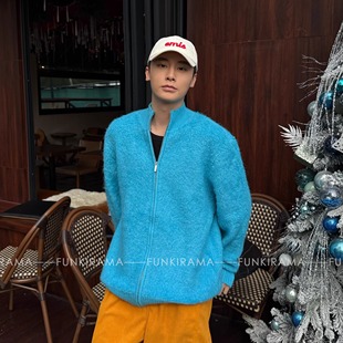 获衣局羊毛混纺慵懒开衫 毛衣秋冬男女宽松毛绒保暖针织外套