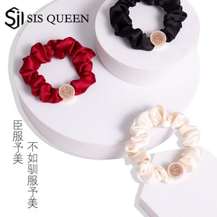 发绳 小肠圈气质简约发圈纯色缎面时尚 丝丝女王 SISQUEEN百搭法式