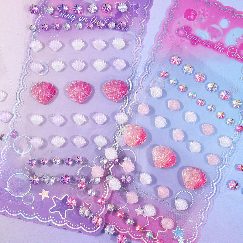 儿童宝石贴纸贝壳水晶钻石卡通贴3d女孩玩具公主黏贴儿童奖励贴画,玩具/童车/益智/积木/模型,贴纸,淘宝优惠券,粉丝福利购,淘宝优惠卷