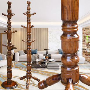 实木衣帽架落地家用卧室立式 简易现代客厅门口室内挂包架 房间组装