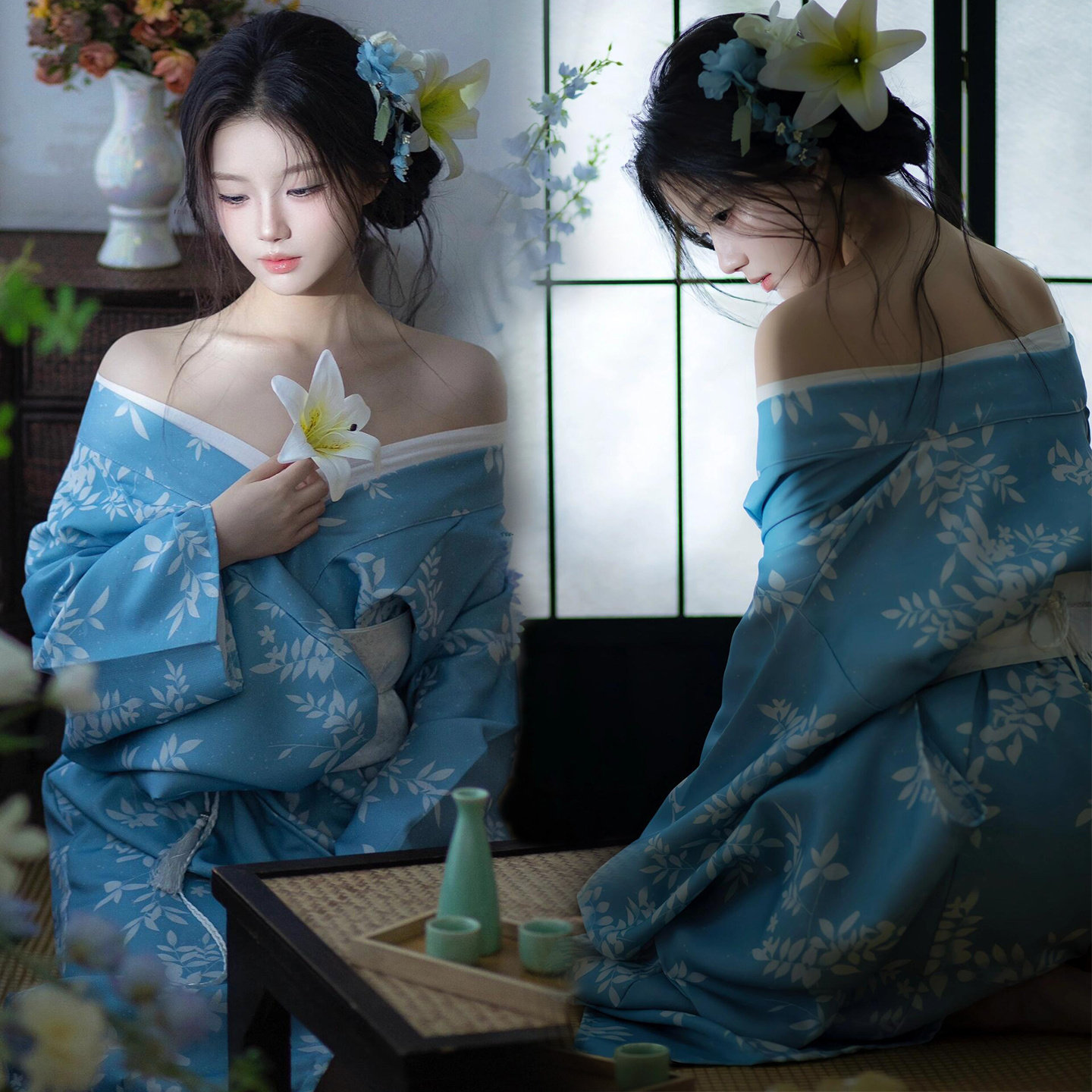 摄影神明少女原创和服改良日式正装传统日本浴衣日系写真拍照服装