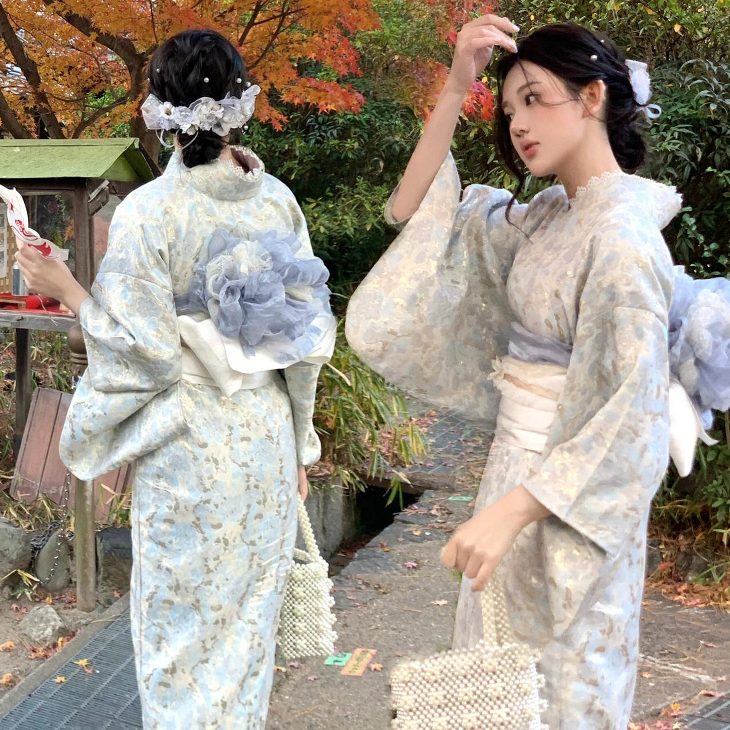日式新款改良版传统和服神明少女日系洋装浴衣拍照写真摄影服装