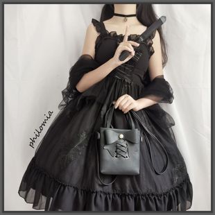 现货【浮羽jsk】jsk吊带裙小羽毛Lolita洛丽塔轻lo微光蔷薇裙