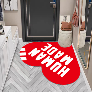 现货潮牌HUMAN MADE皮革爱心地毯地垫家用茶几潮流创意工作室摆件