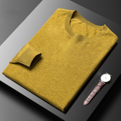 纯色针织羊毛圆领毛衣