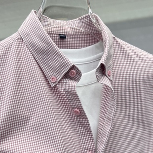 高端折扣 衬衫 春秋新款 格子长袖 商务休闲翻领免烫衬衣 纯棉男士