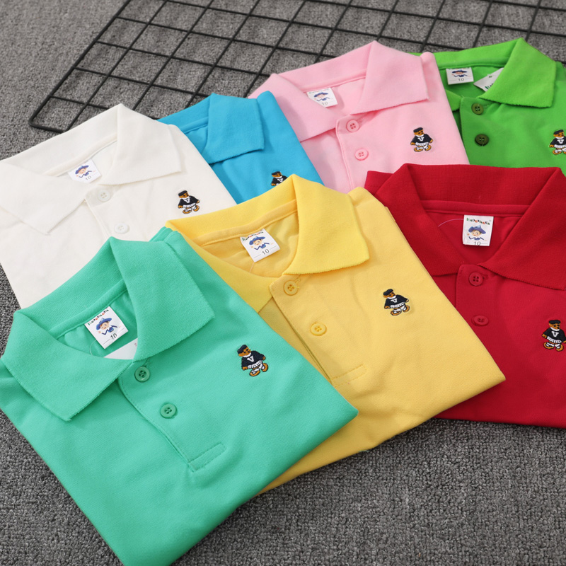 儿童纯棉翻领polo衫短袖T恤校服