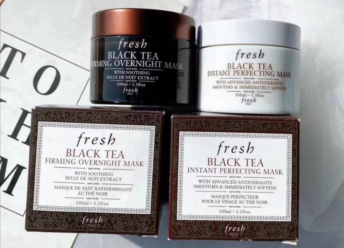 馥蕾诗fresh红茶修复面膜 黑茶塑颜紧致睡眠免洗面膜100ml黑白