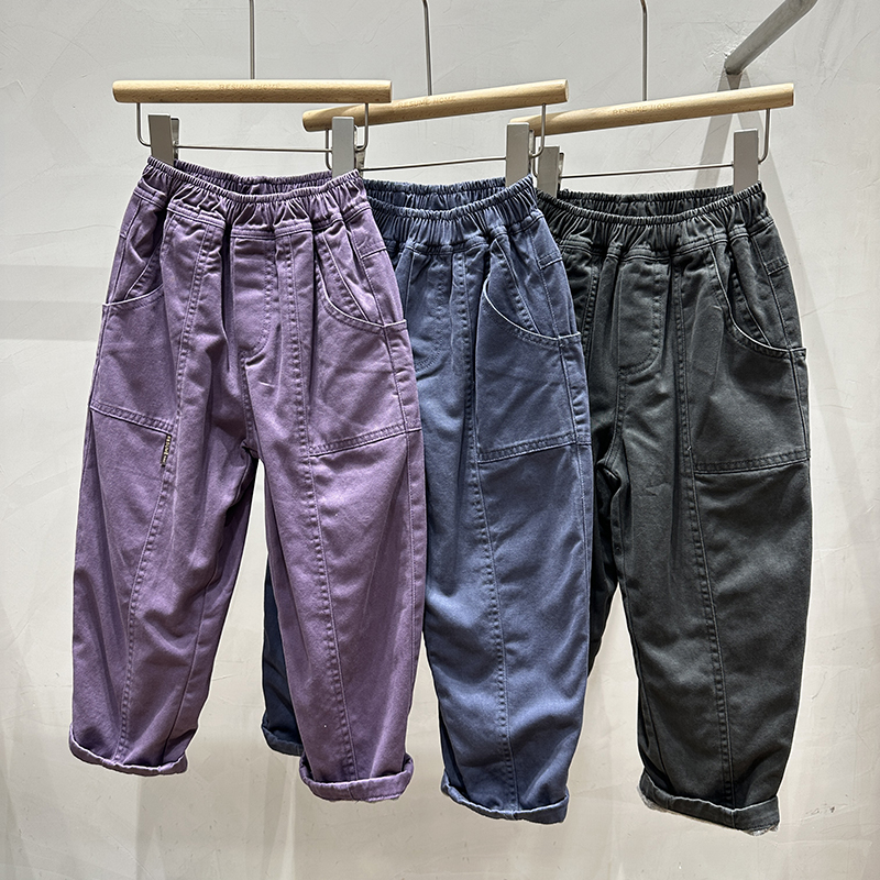 简历家长裤纯棉加厚儿童工装裤