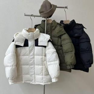 RESUMEHOME简历家童装冬季新款中大童三防休闲纯色连帽儿童羽绒服