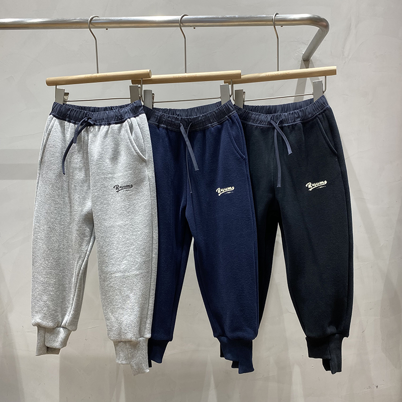 简历家运动裤不规则裤脚儿童卫裤