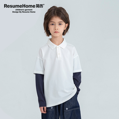 RESUMEHOME尖领翻领绅士长袖POPL