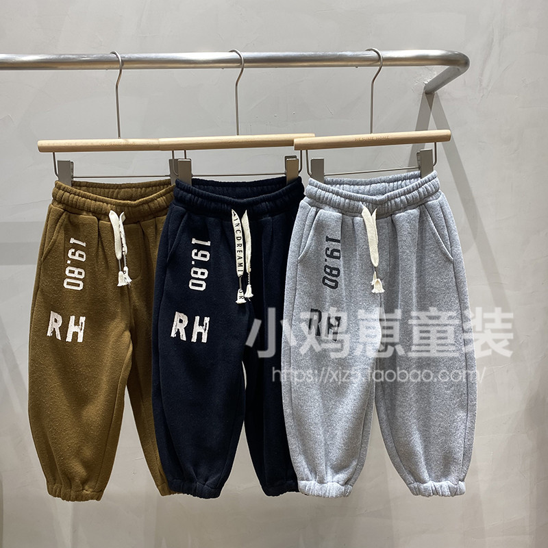 简历家长裤运动裤一体绒儿童卫裤