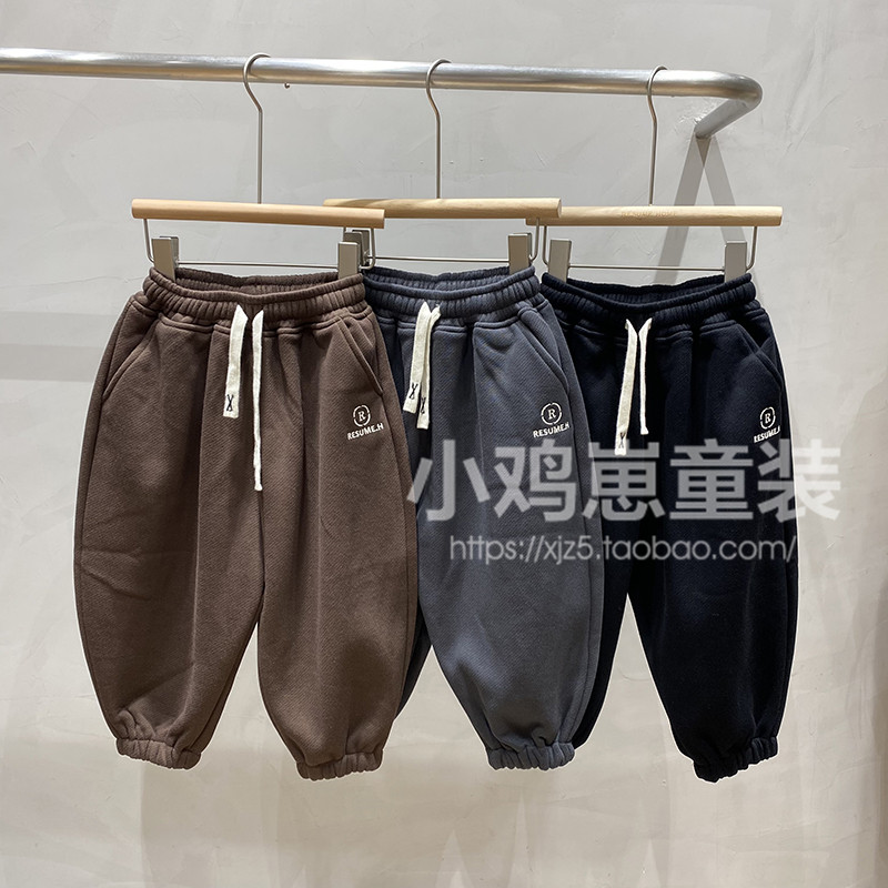 运动裤一体绒儿童运动裤童装卫裤