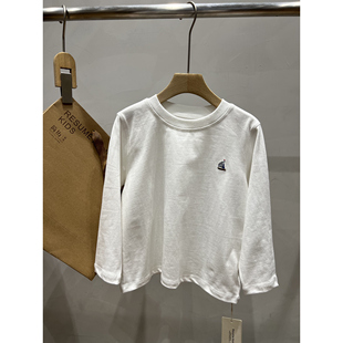 RESUMEHOME简历童装男女童儿童休闲纯白纯棉百搭打衫圆领长袖T恤