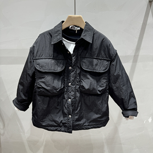 简历家2024冬款童装韩版夹棉保暖棉衣外套儿童大口袋夹克棉服外套