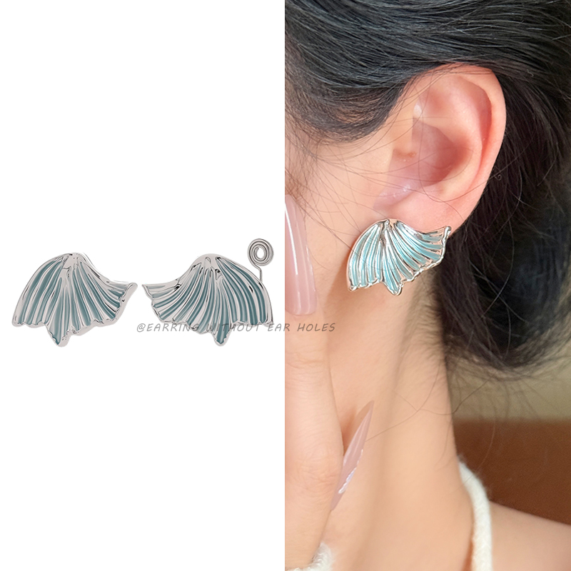 海洋风月光鱼尾海浪纹蚊香盘耳夹