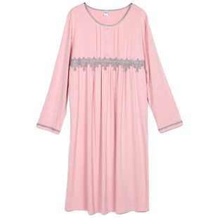 【断码清仓】秋冬长袖竹纤维睡衣舒适甜美蕾丝家居服宽松睡衣男女