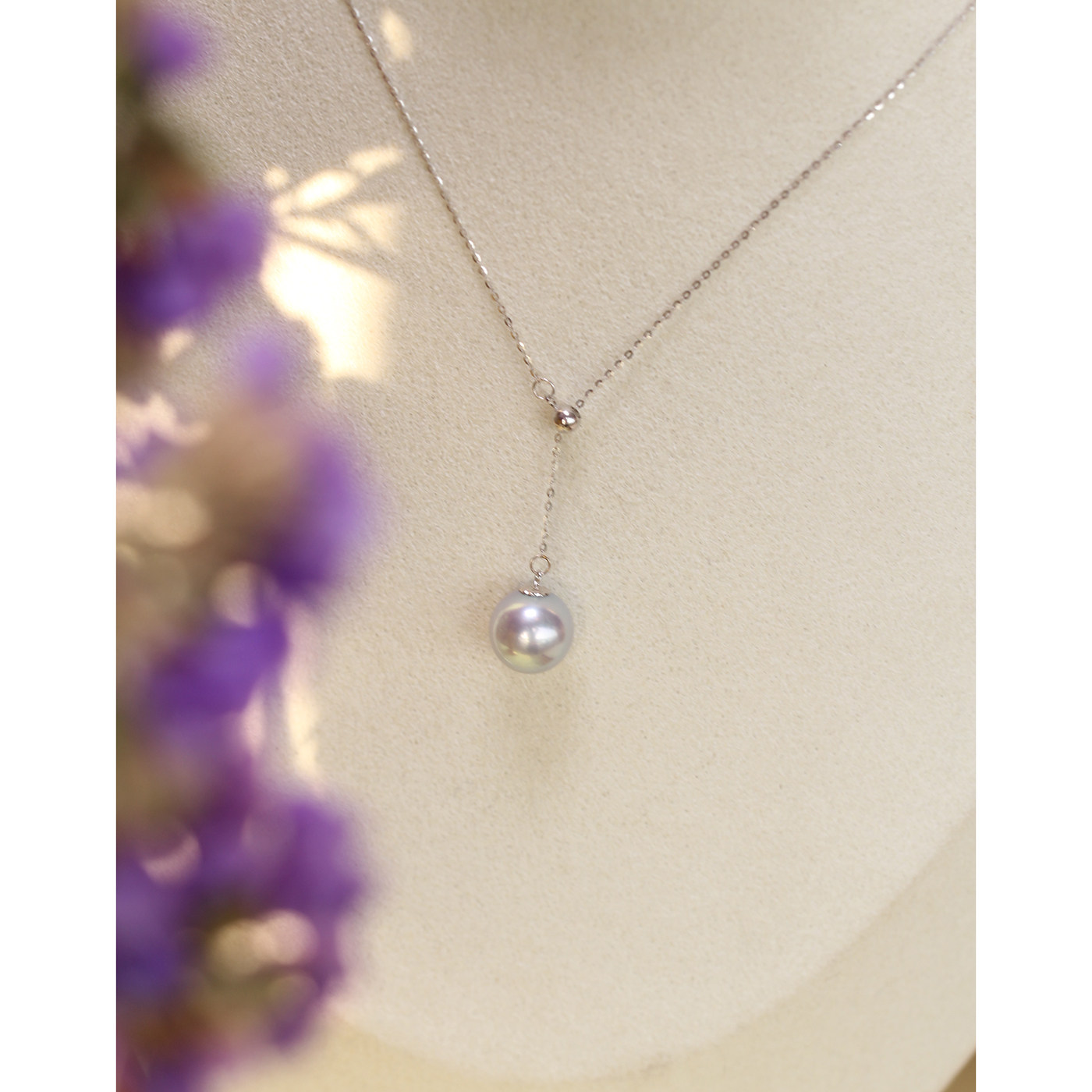 超绝的那抹银灰蓝 极光系列 18k金海水akoya真多麻珍珠y链吊坠,珠宝/钻石/翡翠,颈饰,淘宝优惠券,粉丝福利购,淘宝优惠卷