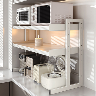 厨房置物架台面多功能分层微波炉电饭煲家用一体支架电器烤箱收纳