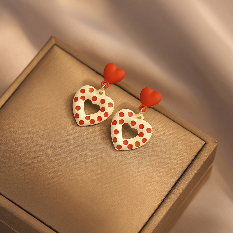 波点爱心耳环蚊香盘无耳洞耳夹