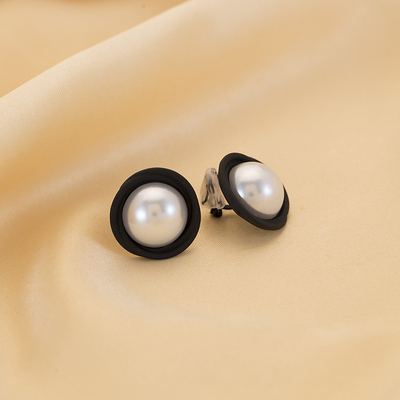 小香风几何珍珠耳饰无耳洞耳夹