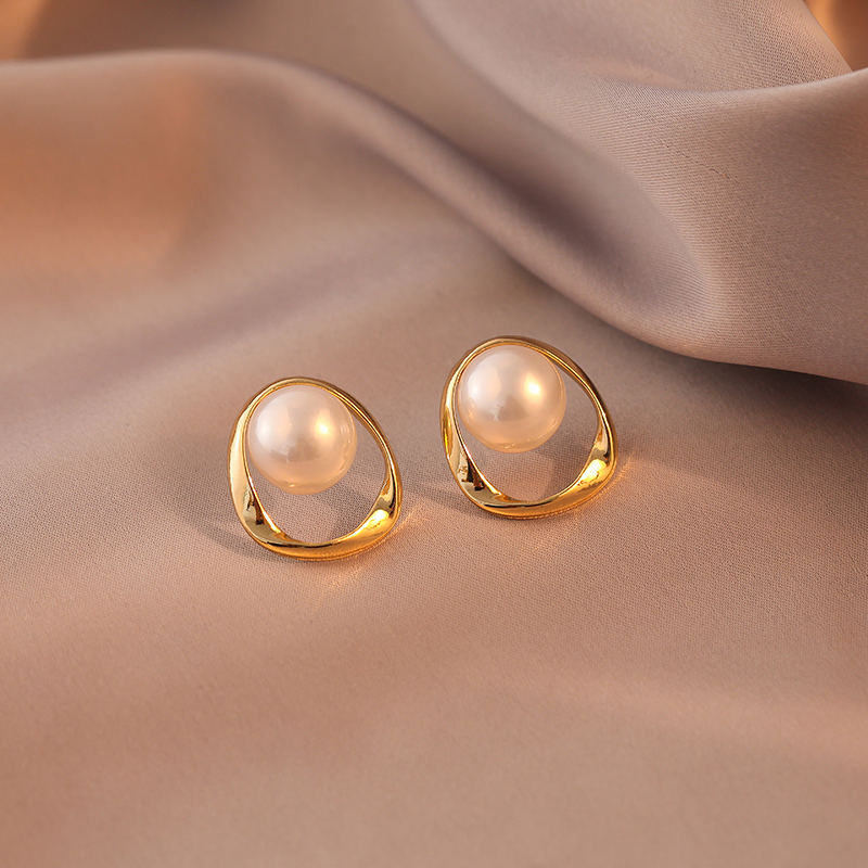 耳钉女耳环复古无耳洞耳夹珍珠