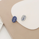 蓝色郁金香耳环2021年新款 ins潮耳钉女小众设计蚊香盘无耳洞耳夹