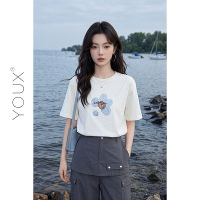 即墨正品夏季简约纯棉短袖t恤女