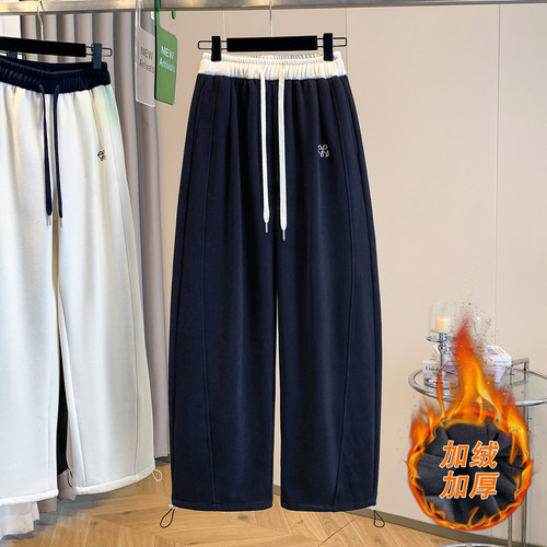 山东即墨加绒加厚纯棉卫裤女