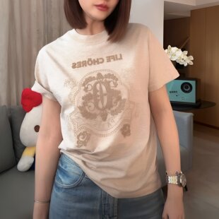 即墨正品重工潮牌字母毛巾刺绣短袖T恤女夏季时尚休闲显瘦上衣潮