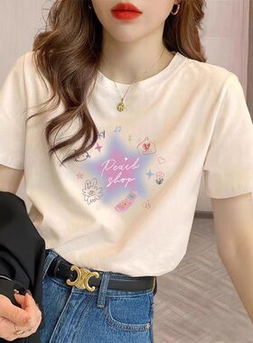 纯棉短袖薄款t恤女夏季