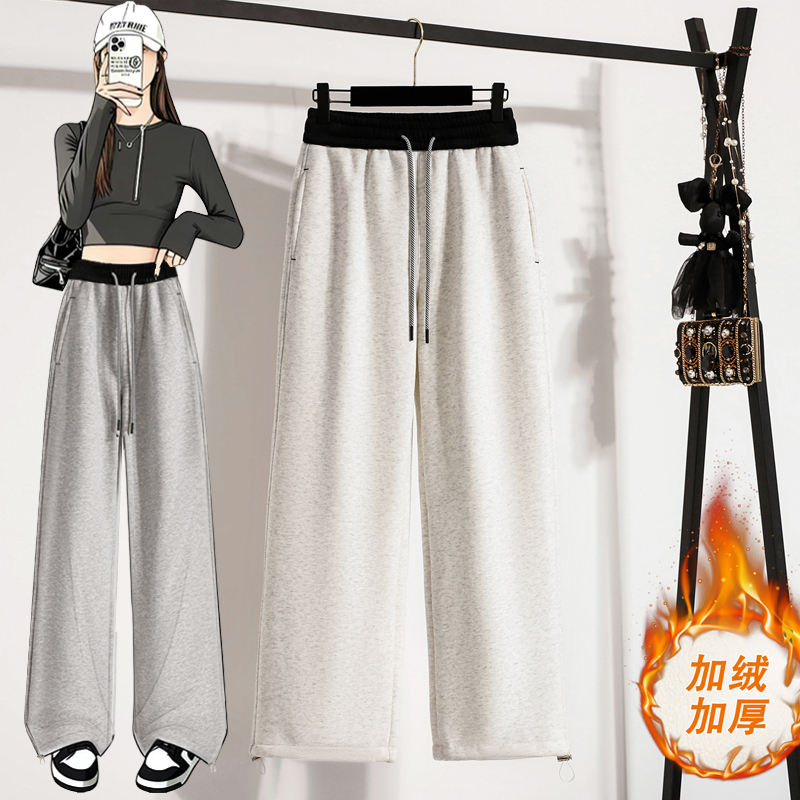 山东即墨加绒加厚纯棉运动卫裤女