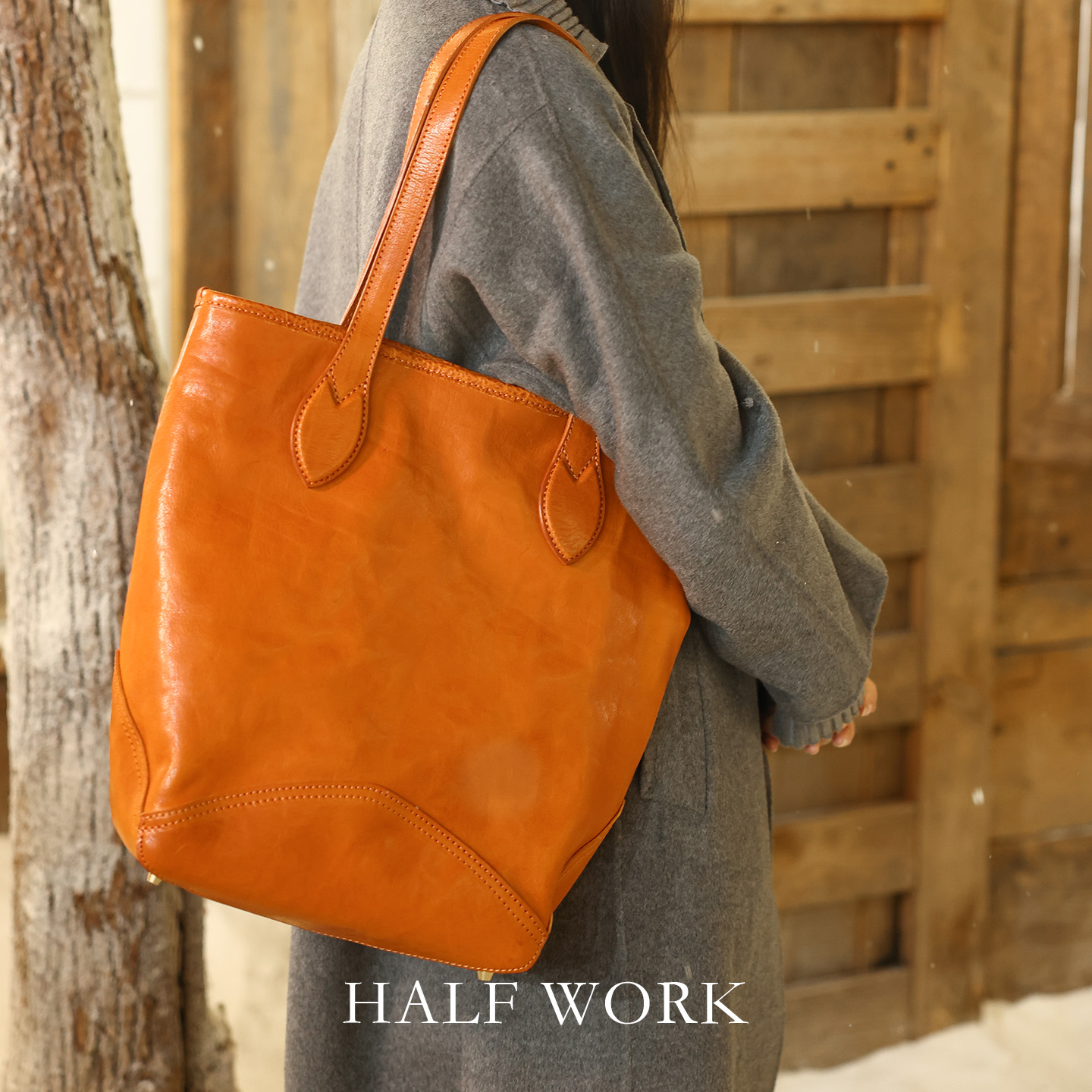 植鞣牛皮托特包女大容量真皮包