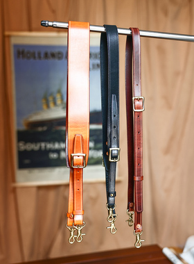 HALF WORK 真皮包带肩带 包包肩带替换 复古手工加宽斜挎肩带牛皮